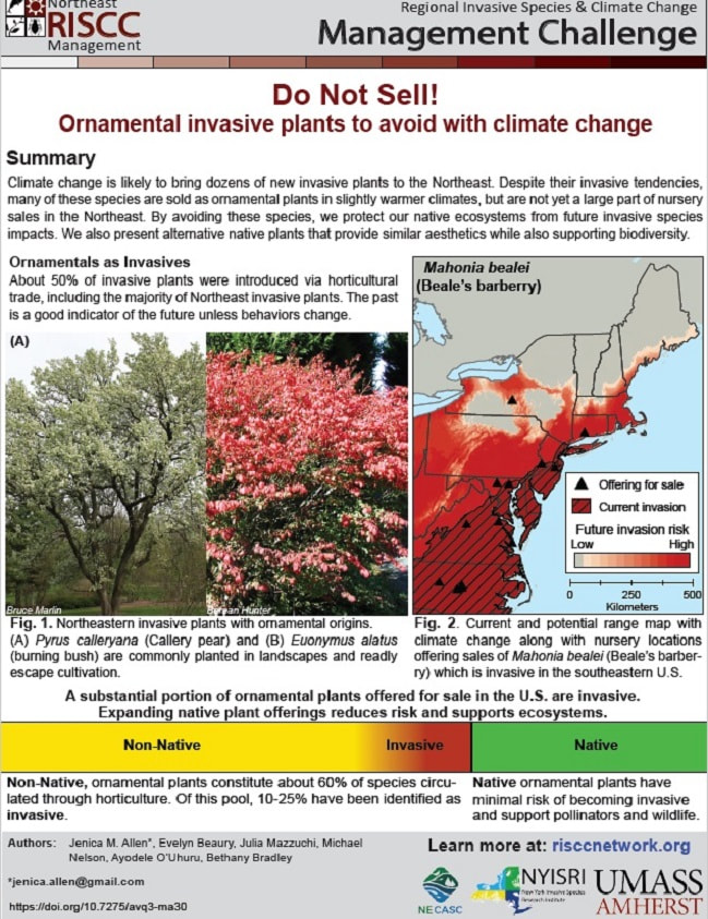 RISCC: Ornamental invasive plants to avoid with climate change